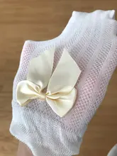 Calcetines con lazo para bebé recién nacido, de encaje, transpirables, suaves, para niños y niñas, de Color sólido hasta la rodilla, largos para niños