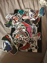 100 Uds mixto zapatos de marca pegatinas para el coche de estilo bicicleta de teléfono para motocicleta de viaje portátil equipaje bien pegatina a la moda hecho a medida