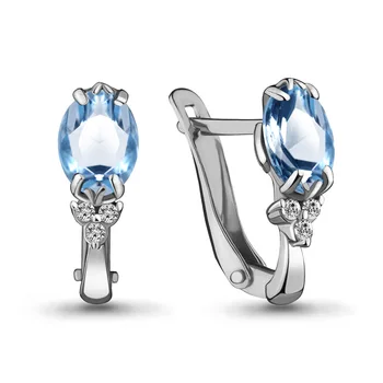 

Silver earrings with and Topaz