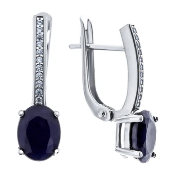 

Earrings made of silver with Topaz White