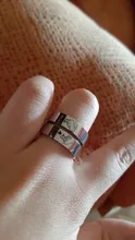 Anillo de acero inoxidable con letras, de Color plateado diseño romántico, corazón, boda, pareja, regalo de San Valentín, 2020