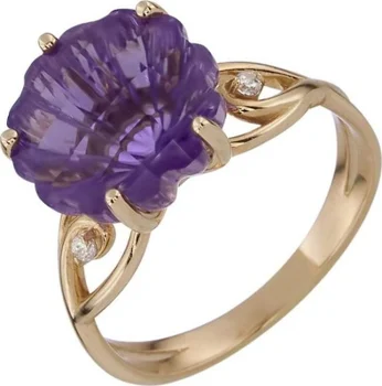 

Aloris ring with amethyst and cubic zirconia in red gold