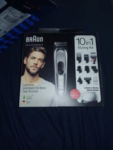 Braun Todo en Uno MGK 7221 Recortadora barba y cortapelo - Set 10 en 1, Maquinilla Gilletfe Fusión5 ProGlide, 4 peines