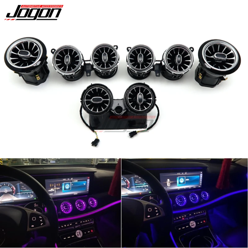 Dashboard Console AC Condition Air Vent Outlet Turbo Trim Atmosphere Ambient Light Lamp For Mercedes Benz E Class W213 2017-19