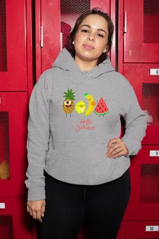 

Angemiel Wear Hello Summer Tropical Gray Women 'S Hooded Sweatshirt