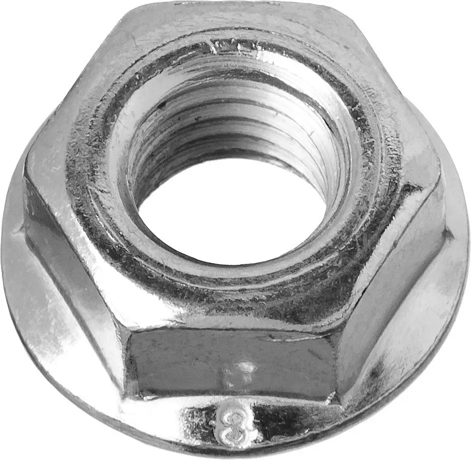 Nut hex din 6923 flange M6 14 PCs grade strength 8 galvanized Bison | Обустройство дома