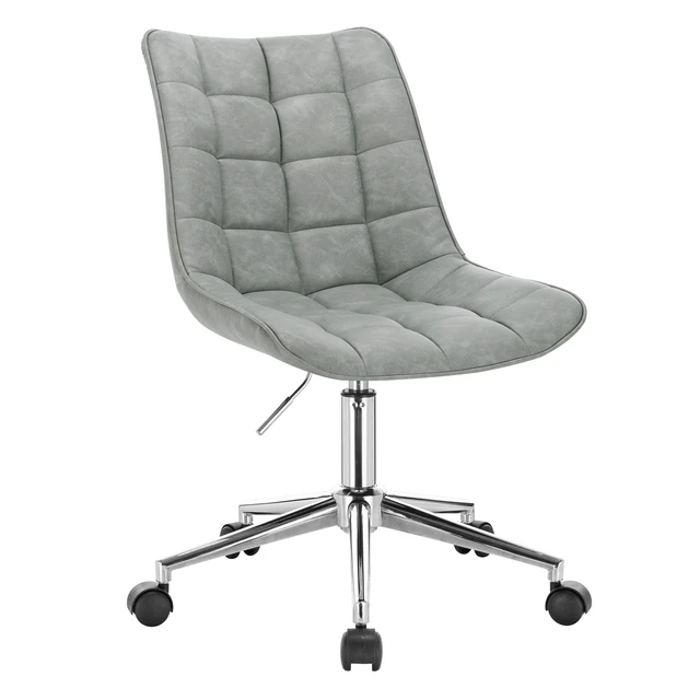 Silla gaming ergonómica, cuero sintético, negro y blanco, silla de oficina  giratoria con ruedas, altura e inclinación ajustables