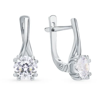 

Silver earrings with cubic zirconia sunlight sample 925