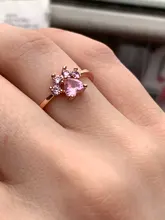 Anillo ajustable con apertura de anillos de Color dorado para mujer, con diseño de garra de gato y pata de oso, boda romántica, cristal Rosa CZ, regalos de amor, joyería