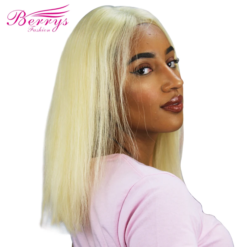 

Short Bob Straight 613 Blonde Lace Frontal Wigs PrePlucked Brazilian Virgin Lace Front Human Hair Wigs For Women 180% Density