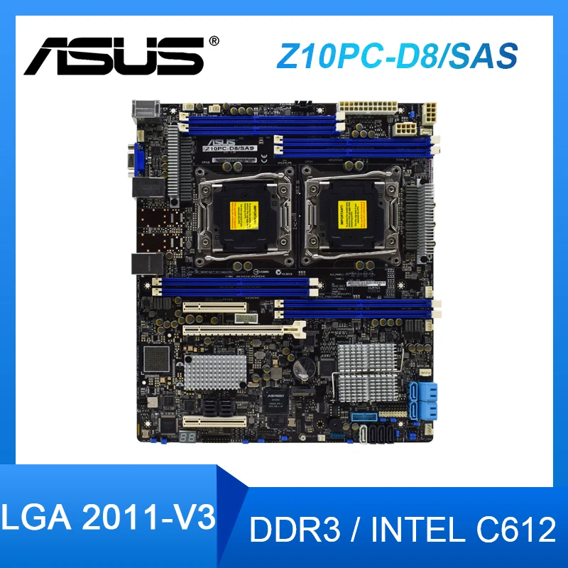 ASUS Z10PC-D8/SAS System Motherboard LGA 2011-3 DDR4 VGA USB3.0 ATX Placa-Mãe For Intel Xeon E5-1650 v3 E5-2699A cpus | Компьютеры и