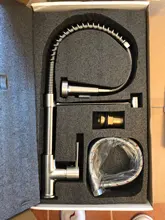 Senlesen-grifo de latón con acabado dorado y resorte, caño giratorio, mezclador de agua caliente y fría para lavabo de tocador de un solo mango