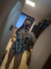 One-Piece Swimsuit Monokini Beachwear Push-Up Summer Print Zipper Sexy New XL Women