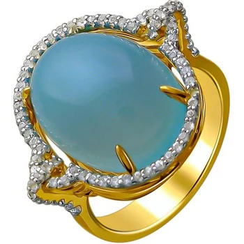 

Esthete ring with agate and sapphires in Yellow Gold