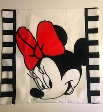 Disney blanco negro Mickey Minnie ratón cojín decorativo fundas de almohada en la cama sofá bebé niños Regalo de Cumpleaños 45x45cm