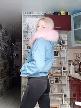 Short Coat Denim Jacket Elexs Korean Big-Fur-Collar Velvet Female Thick Student Winter