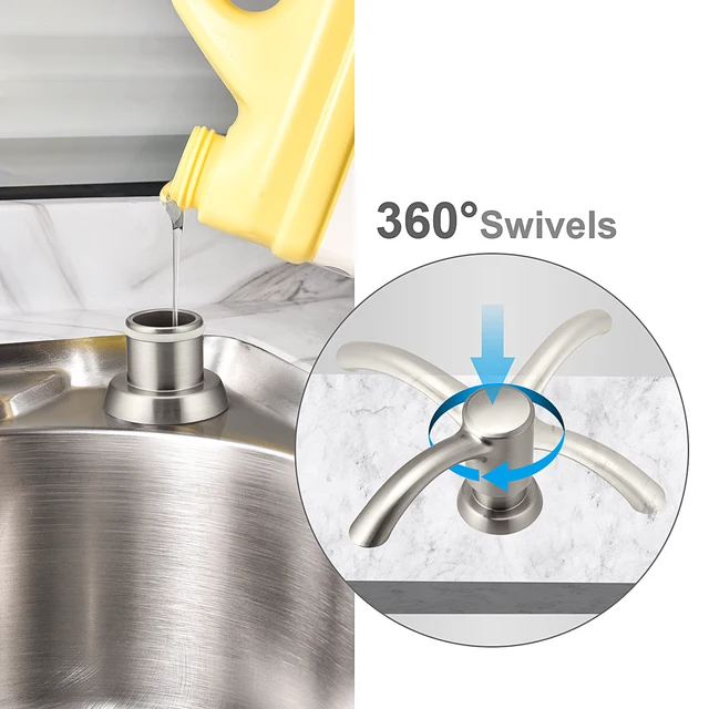 Samodra ตู้ทําสบายนิกเกิลสีดําอ่างล้างจานเคาน์เตอร์เครื่องจ่ายสบู่เหลวขวดอุปกรณ์ครัว 360ml ในตัวปั๊ม 2 Samodra ตู้ทําสบายนิกเกิลสีดําอ่างล้างจานเคาน์เตอร์เครื่องจ่ายสบู่เหลวขวดอุปกรณ์ครัว 360ml ในตัวปั๊ม 2