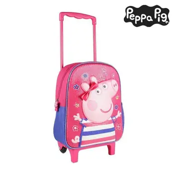 

3D School Bag with Wheels Peppa Pig Pink