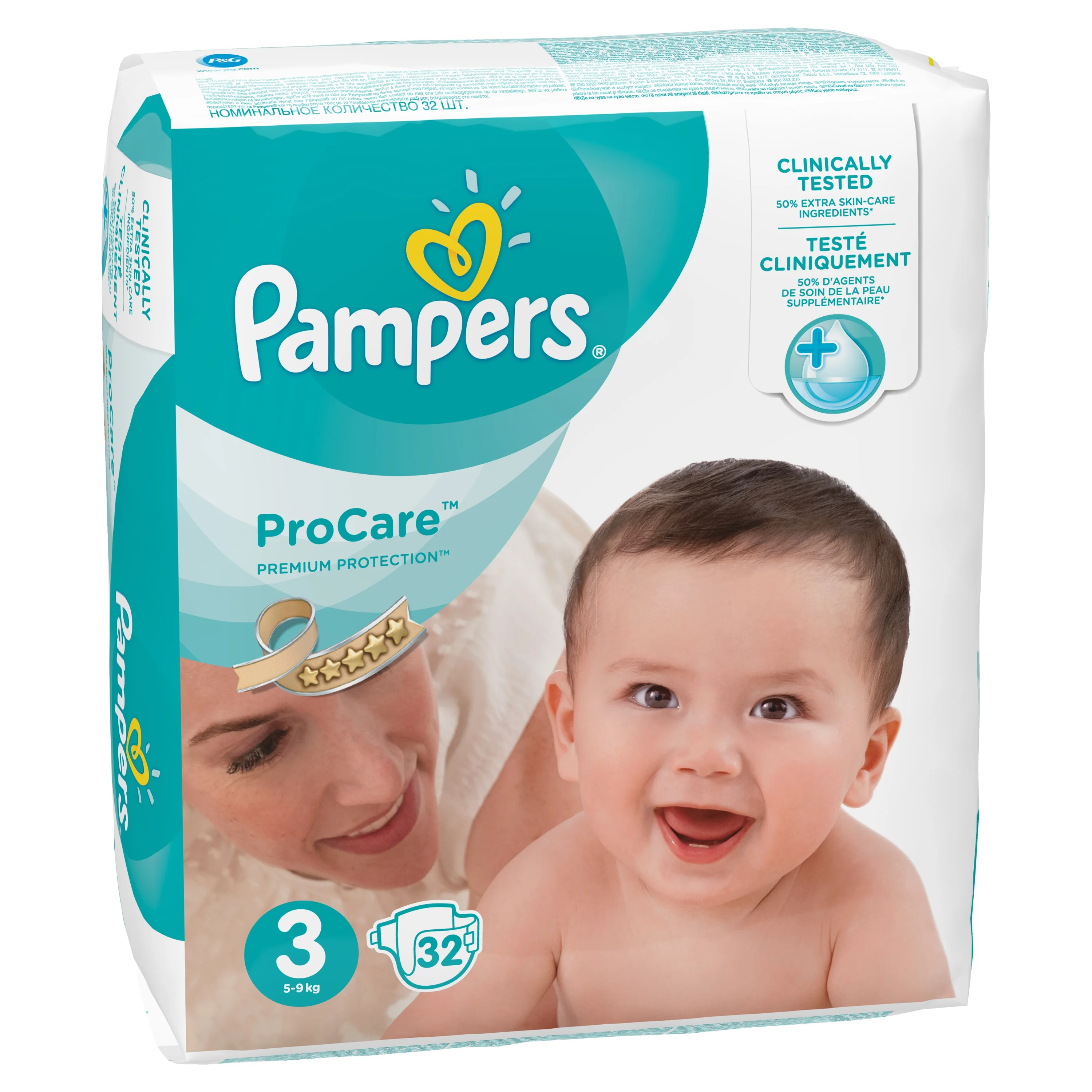 Pampers Procare Premium Protection Размер 3, 32 шт., 5–9 кг