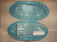 Cepillo de dientes de silicona para dedos de bebé + caja, cepillo de dientes de silicona suave transparente para niños, cepillo de limpieza de goma para bebés