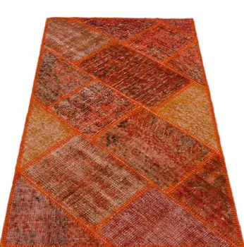 

Handmade Orange Vintage Overdyed Patchwork Area Rug 080x150 Cm-2'7''X4'11''