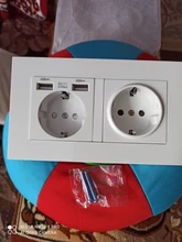 Delviz-Toma corriente con USB estándar para la UE, enchufe de pared con 2 salidas, panel de alimentación CA 110 ~ 250V, de calidad 16A, doble marco, 146x86mm