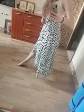 SURMIITRO dibujo de lunares largo Maxi verano falda de la moda de las mujeres 2021 blanco negro Split de cintura alta Sol de estética Falda Mujer