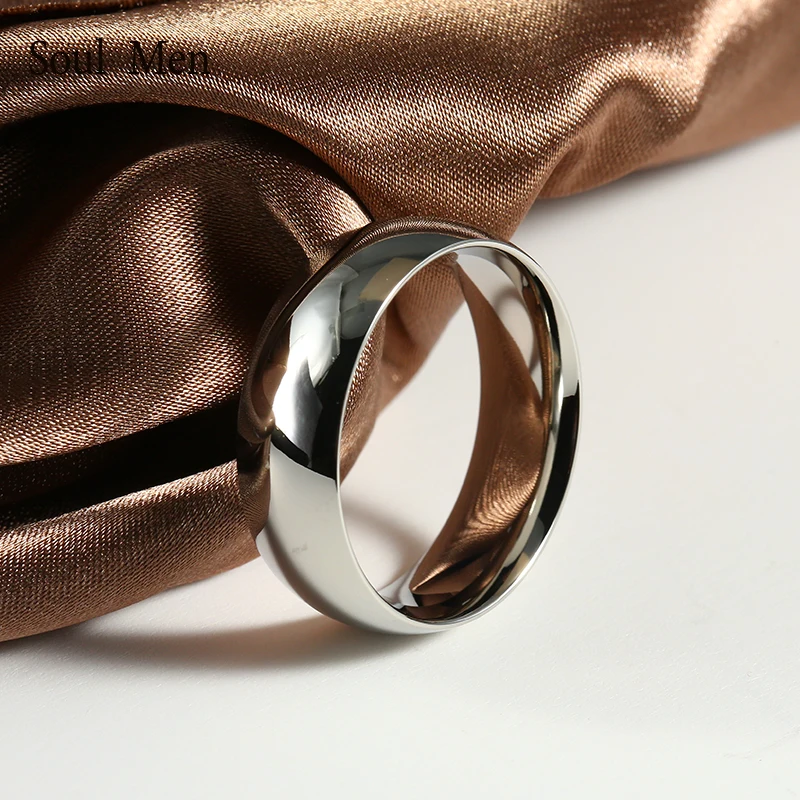 316L Stainless Steel Wedding Bands Engagement Lovers' Ring Shiny Dome Finish Big US Sizes 7 to 15 4/6/8mm For Men Women