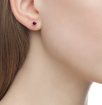 

Gold earrings with rubies and diamonds sunlight sample 585