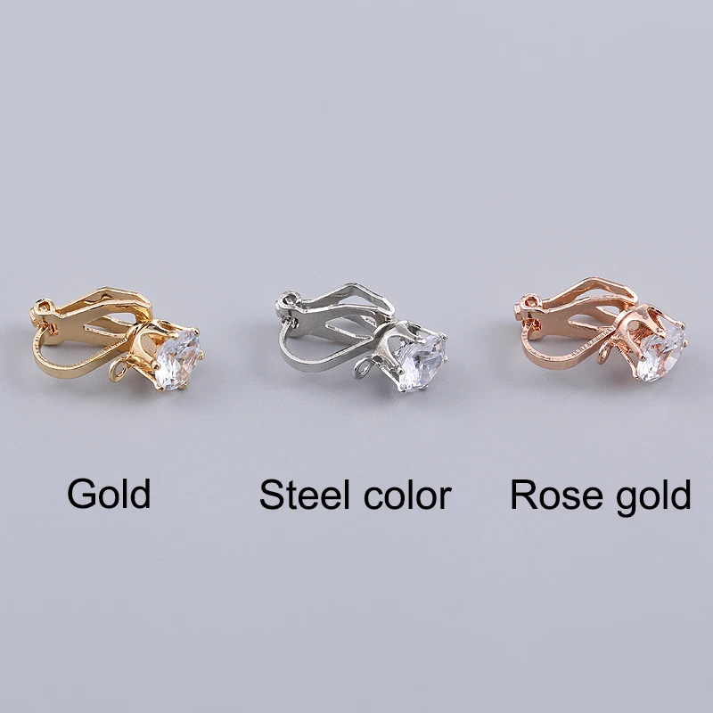 Ear clip earrings 2/10pcs Triangular Ear Clip Female Invisible Painless Diamond Ear Clip No Hole Earring Changer Converter