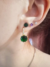 EMMAYA-pendientes tipo tuerca de circonia cúbica AAA para mujer, joyería de moda brillante, elemento de regalo, precio de fábrica, venta al por mayor