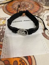 Vnox 4 unids/set envoltura trenzada pulseras de cuero para hombres Vintage Árbol de la vida amuleto timón cuentas de madera étnica muñequera Tribal