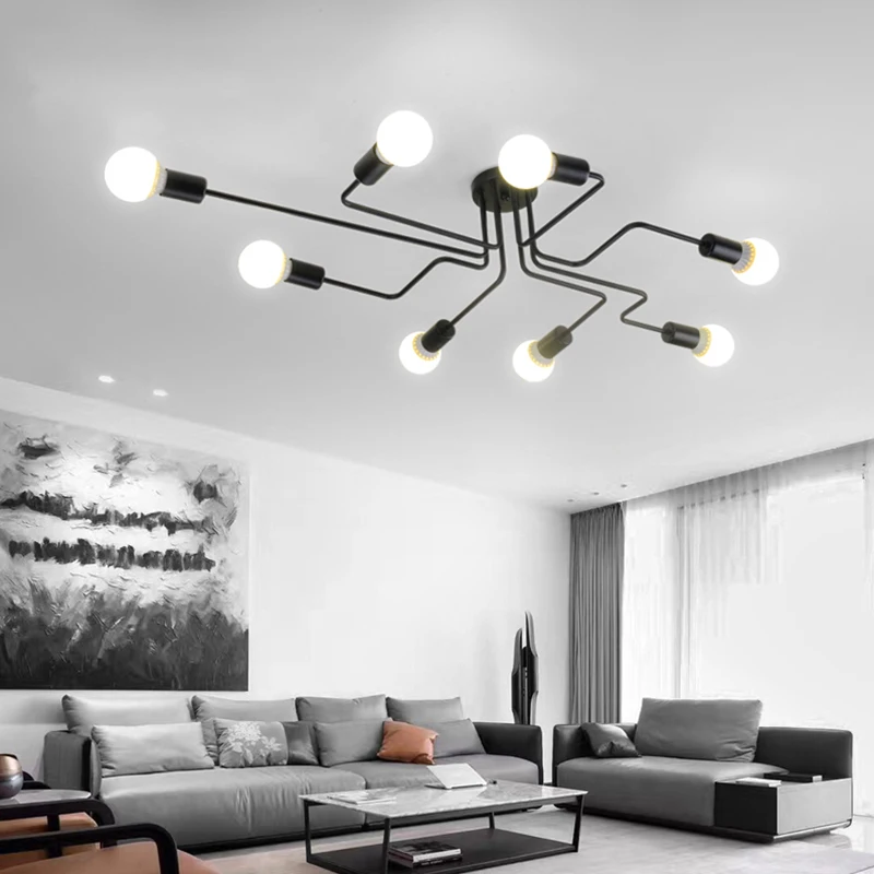 

Modern ceiling Lights Nordic Ceiling Lamp E27 Bulb Modern Industrial Lighting Fixture for Dining Room Living Room Bedroom