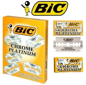 

Razor Blade Bic Chrome Platinum Double Edge 100 Blades Original Barber