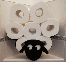 Toilet Roll Holder Sheep Wall Mount Black Metal Toilet Paper Wc Tissue Storage