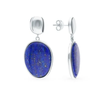 

Silver earrings with lapis lazuli sunlight sample 925