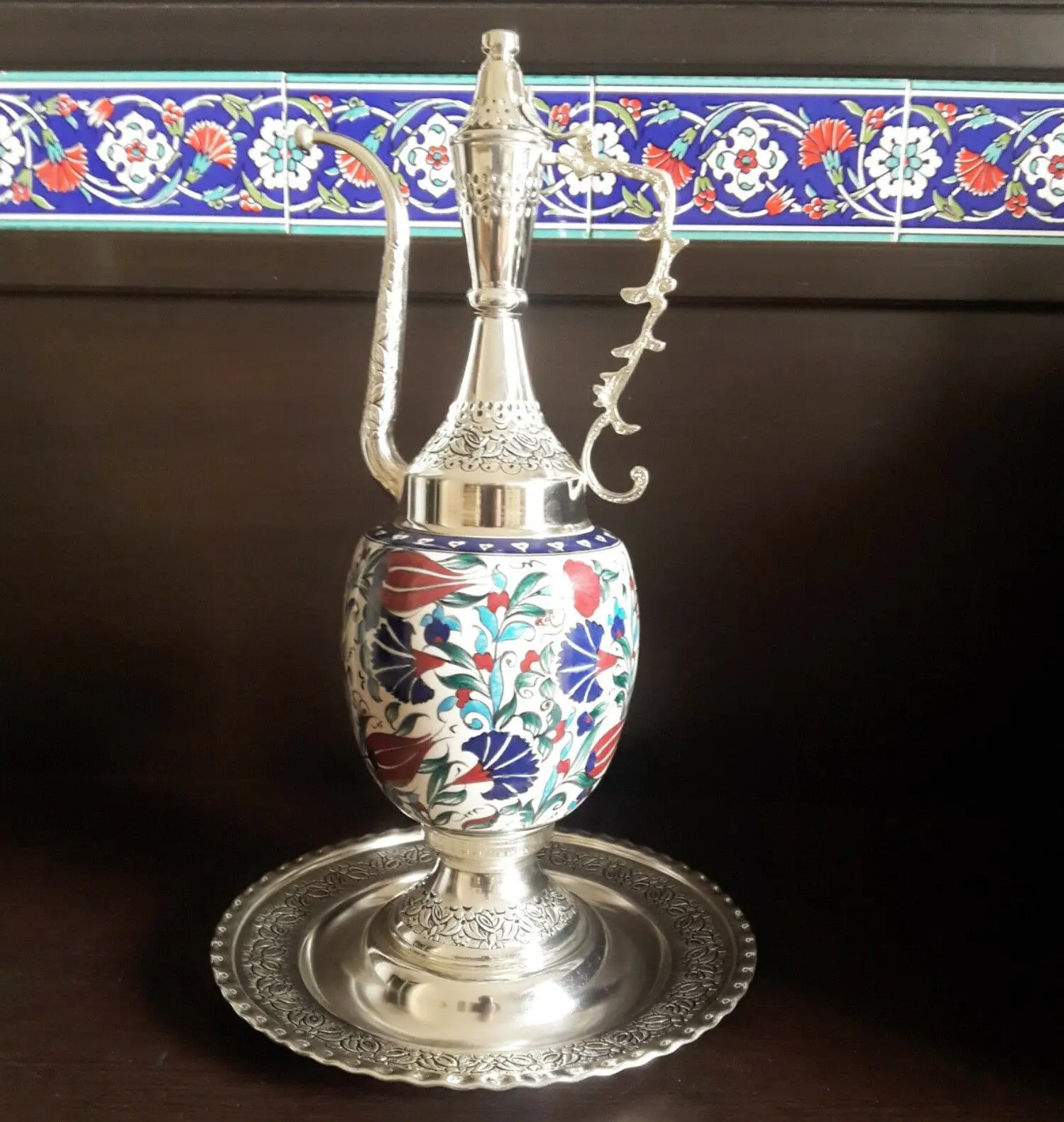 

Ottoman Turkish Tulip Desing Decorative Pitcher İbrik