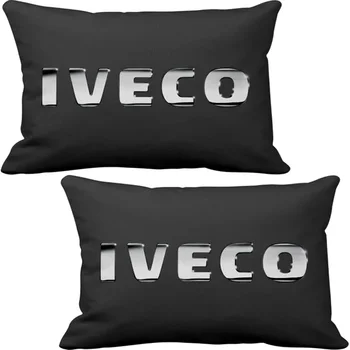 

ASR Iveco 2 Pieces Black Luxury Car Neck Pillow and Wooden Keychain With Brand Logo