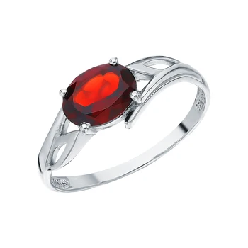 

Silver ring with Garnet sunlight sample 925