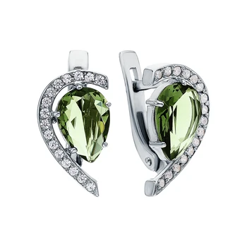 

Silver earrings with cubic zirconia sunlight sample 925