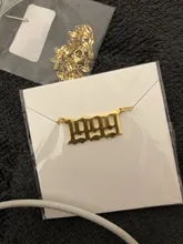 Collar de acero inoxidable con año de nacimiento para mujer, colgante con número de año dorado, joyería, regalo de cumpleaños, 2020