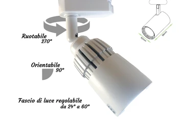 

Headlight lamp Led track 10W White neutral white casing light angle adjustable from 24 to 60 degree
