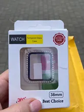 Protector de pantalla de cristal + cubierta para Apple Watch, 44mm, 40mm, iWatch, 42mm, 38mm, accesorios para Apple watch series 6 5 4 3 2