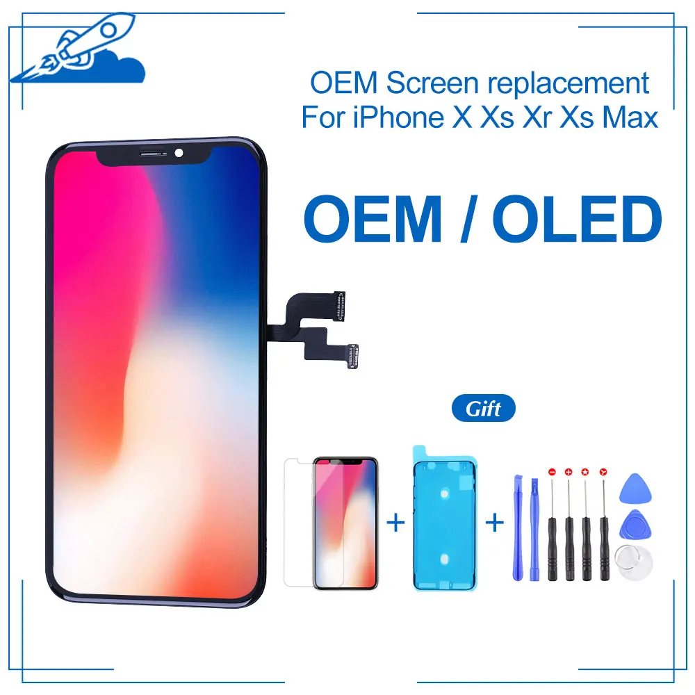 OEM для iPhone X XS MAX OLED lcd сенсорный экран с 3D сенсорным OLED дисплеем дигитайзер сборка Замена True Tone поддерживается