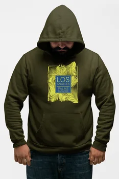 

Angemiel Wear Los Angeles Palm Paradise Green Men 'S Hooded Sweatshirt