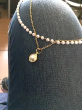 De la cadena de moda collar de perlas para mujeres Perla Barroca abalorio de Metal colgantes collares de gargantilla de cadena de cuentas de joyería regalos