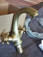 Antique Faucet Mixer Basin Sink Black Bathroom Bronze Vintage Brushed Crane Swan Hot-And-Cold-Water-Crane