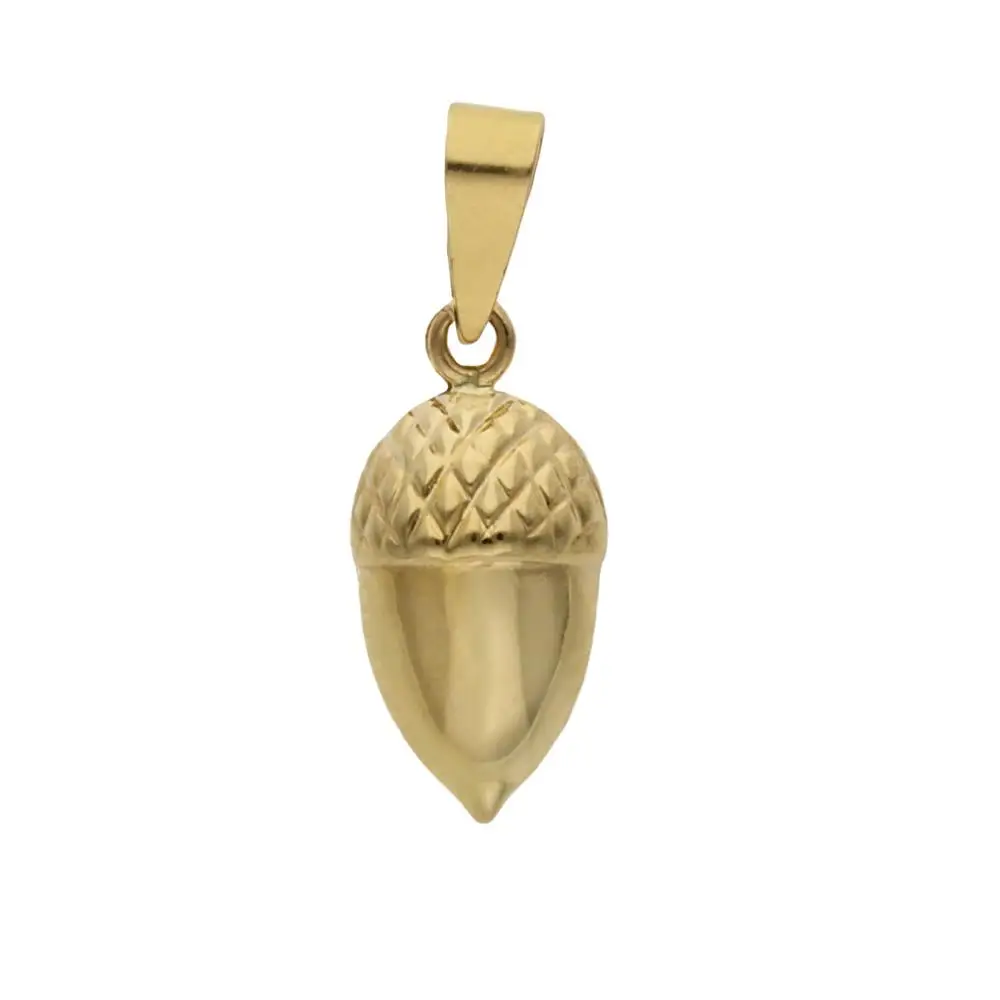 Minoplata Pendant ACORN small gold 18 K L. A Jewel unisex perfect for gift to men and women