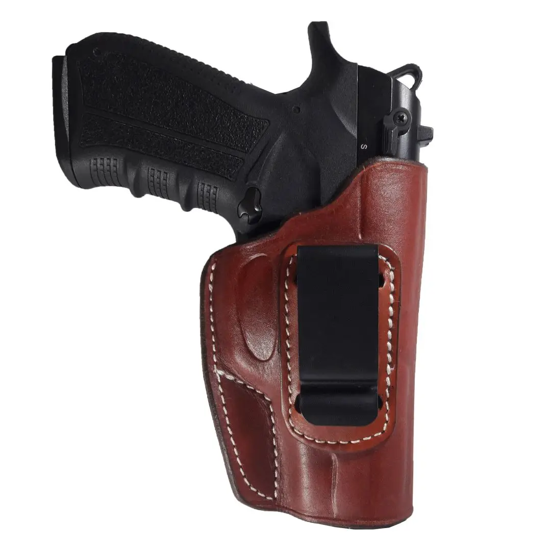 Genuine Leather For Hand Gun Revolver Holster Waist Belt Bag Mount Pistol Holder 