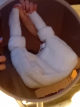 Hobos-Bolso de hombro de felpa suave para mujer, Cartera de mano femenina, de diseño Simple, a la moda, Baguette